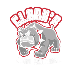 Clark's Junk Removal bulldog mascot logo